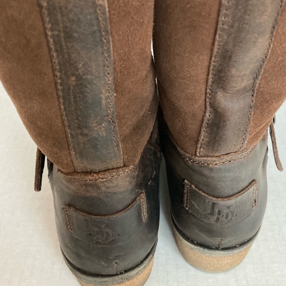 Brown Leather boots boho rustic boots shearling lined boots antiqued leather - Picture 9 of 12